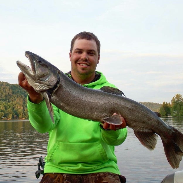This is Nick Huckson, a 25-year-old plumber in Sault Ste. Marie, Ontario. In addition to catching impressive fish, Huckson knows a thing or two about promoting his business.