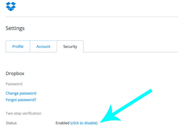 Change your Dropbox password here – and turn on two-step verification.