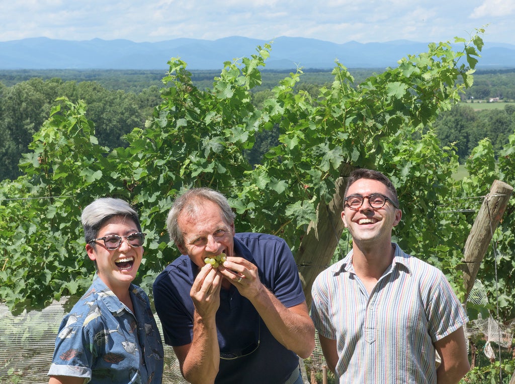 Luca makes (1) great wine and (2) us laugh. After lunch, he takes us on a tour of the vineyard while explaining how European grapes weren&#x27;t always easy to grow in VA. Jefferson tried (to no avail) many times. Phylloxera insects killed European grape plants by feeding on the roots until they began grafting European vines onto the roots of American grapes in the &#x27;60s — a solution that&#x27;s still in practice today.