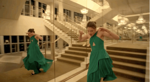 Jonze worked with Ryan Heffington, the choreographer behind Sia's "Chandelier" and "Elastic Heart" videos. Heffington told Vogue Qualley was more than keen to throw herself into the spirt of things. “She was incredibly gung ho to fall off stages and run up stairs in heels—super athletic.”