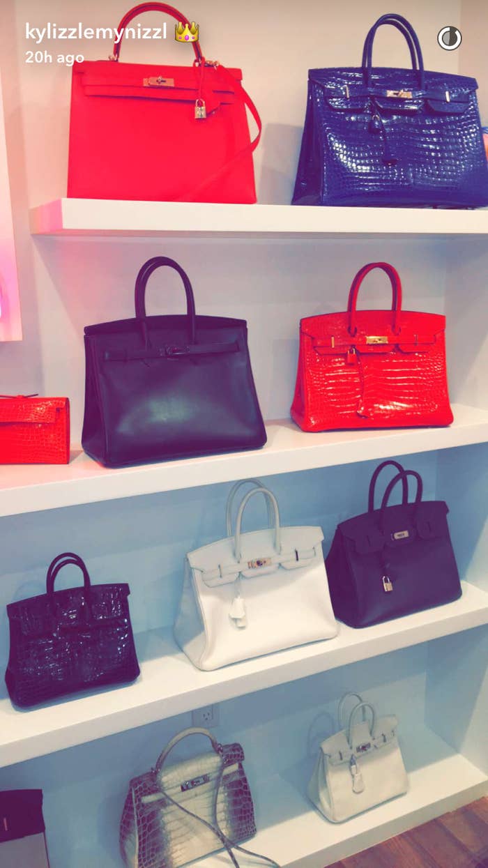 Kylie Jenner Snapchats All Her Birkin Bags - Kylie Jenner Purse Closet