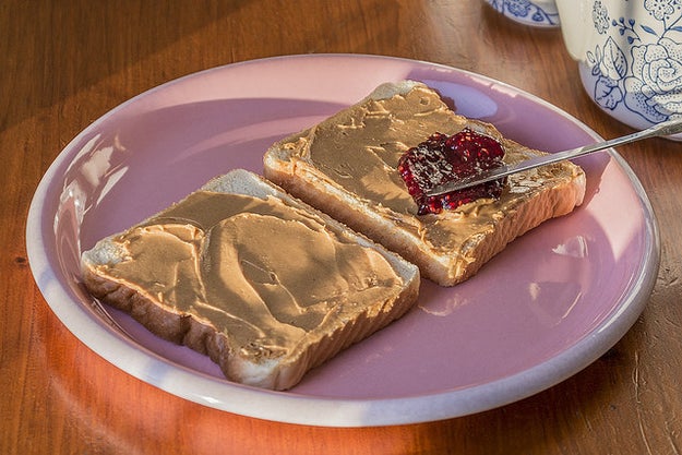 Peanut butter and jelly sandwiches.