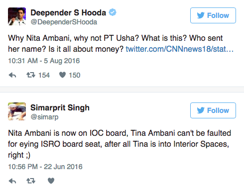 490px x 380px - This Hilaaarious Tumblr Throws Shade All Over Nita Ambani For Being On The  Olympic Committee