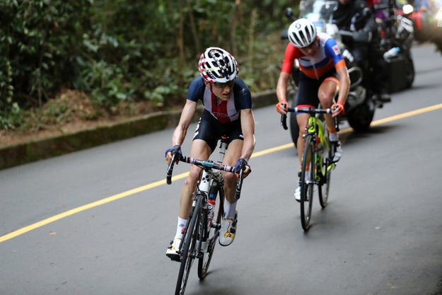 This is Mara Abbott, a professional cyclist from Boulder, Colorado, who competed in the 2016 Rio Olympics women's road race on Sunday.