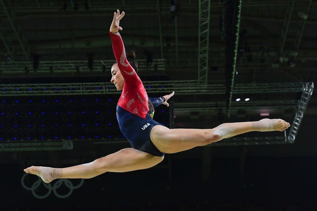On Sunday night, gymnast Aly Raisman competed in the preliminary rounds of the women's gymnastics competition.