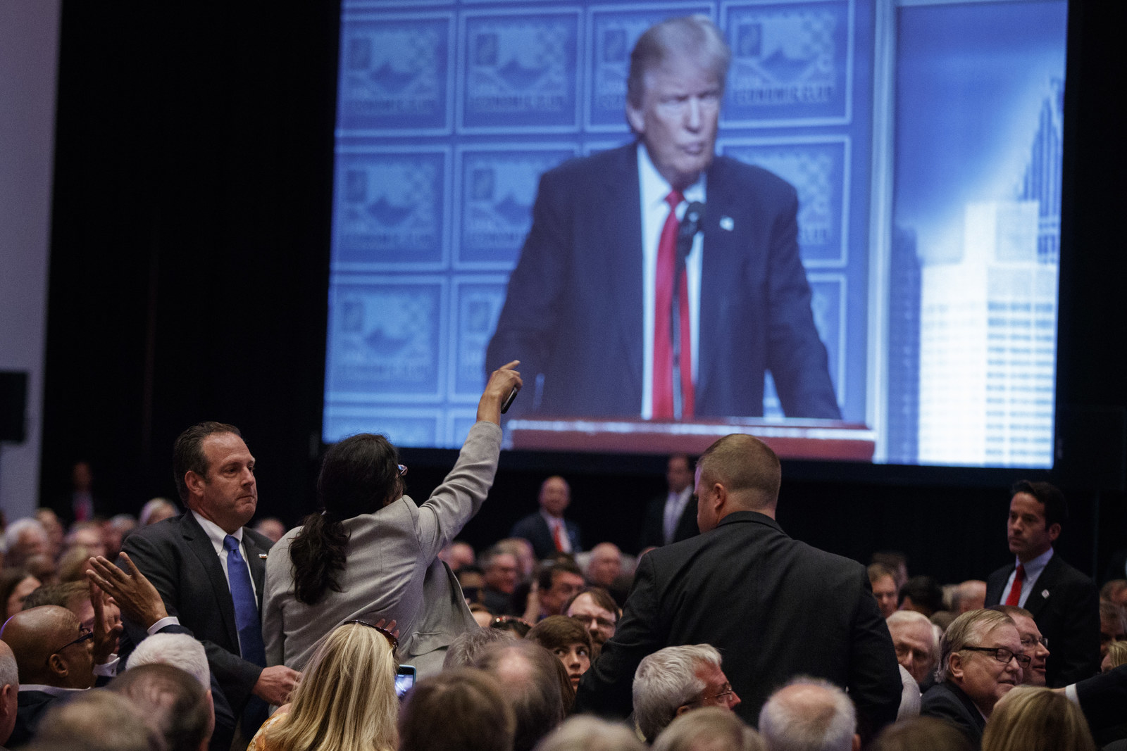 Trump's Economic Speech Was Interrupted By A Series Of Protests