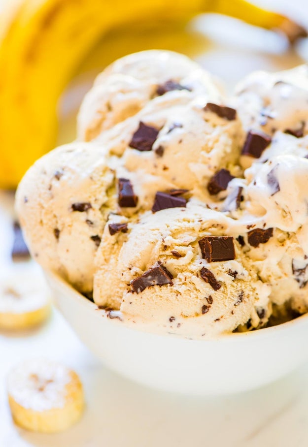 Homemade Banana Ice Cream With Chocolate Chips