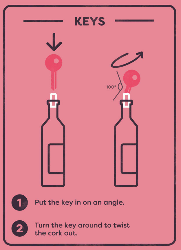 Open a wine bottle deals without a corkscrew