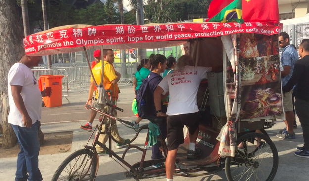 Meet Chen Guanming, a 60-year-old Chinese farmer who pedalled his rickshaw all the way from China to Rio. He calls himself "Olympic madman," and surely he deserves it: this is the third Olympic Games he rode to.