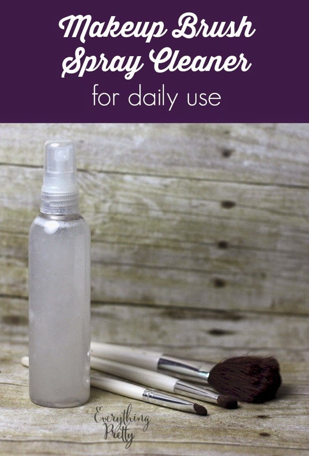 Sanitize your makeup brushes daily with a 3-ingredient spray.