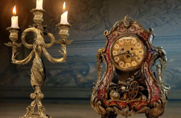 We recently got our first look at some of the new live-action Beauty and the Beast stars in character. Cogsworth (Ian McKellen) and Lumière (Ewan McGregor) are looking good.