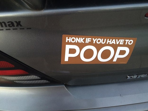 A cheeky bumper sticker for the most devoted lovers of #2.