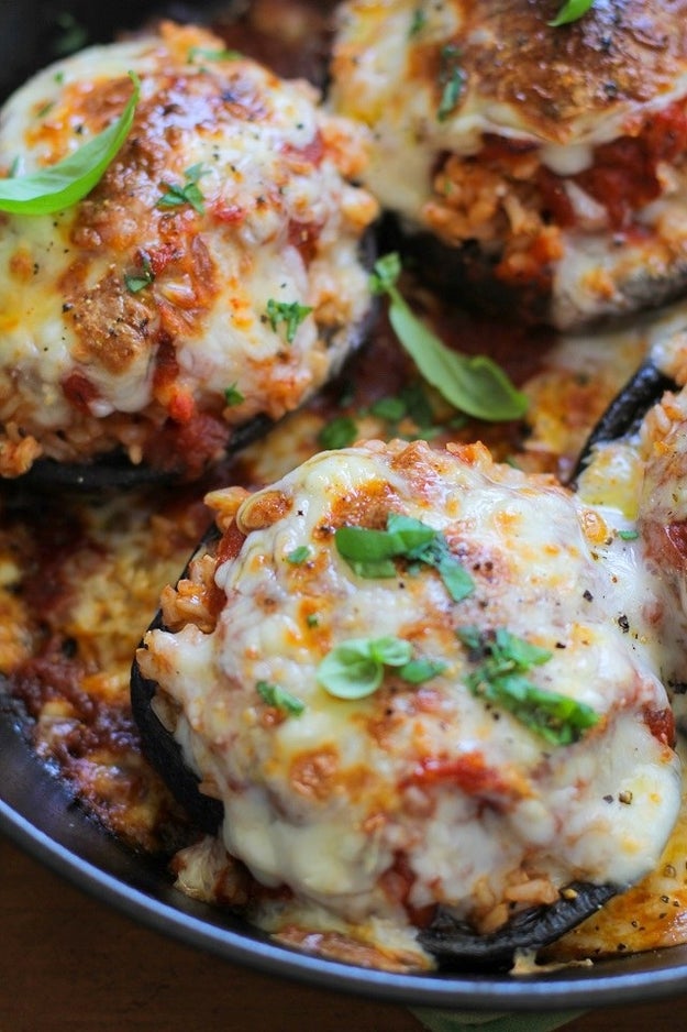 Mozzarella-Stuffed Portabello Mushrooms