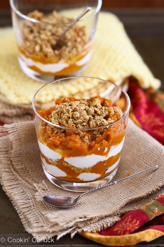 Spiced Pumpkin, Granola, and Yogurt Parfait