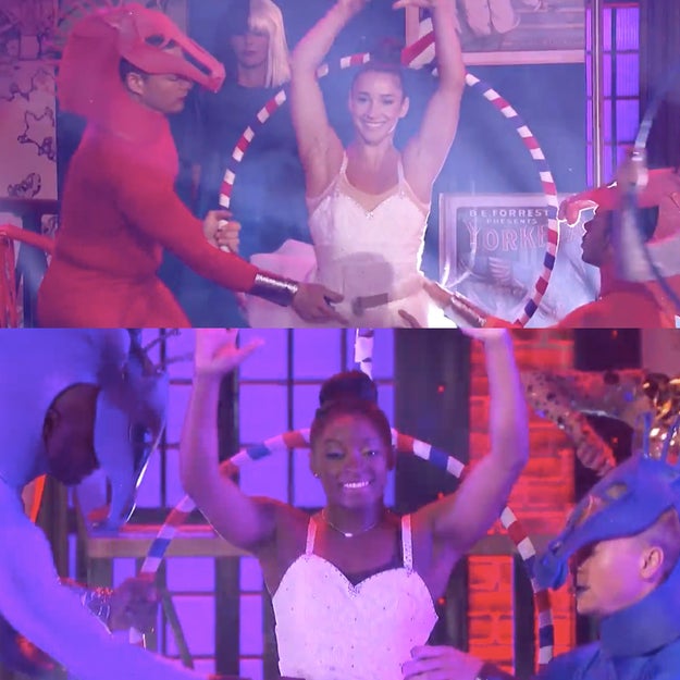 Lip Sync Battle was intense this week. Olivia Munn pulled out all the stops and recruited Simone Biles and Aly Raisman to help her perform Sia's "Cheap Thrills."