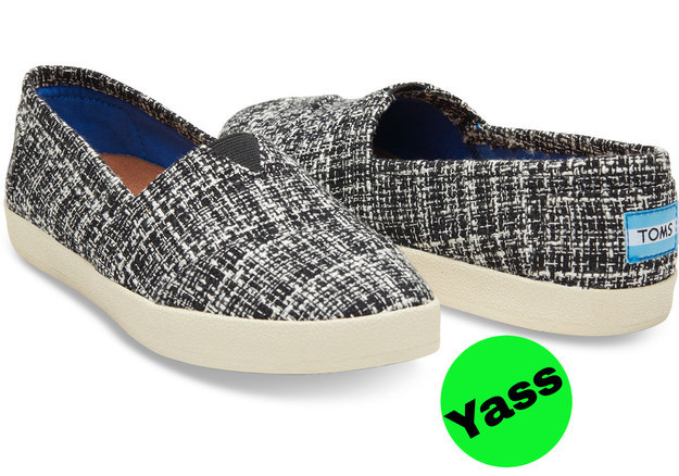 Black and White Boucle Women's Avalon Slip-Ons