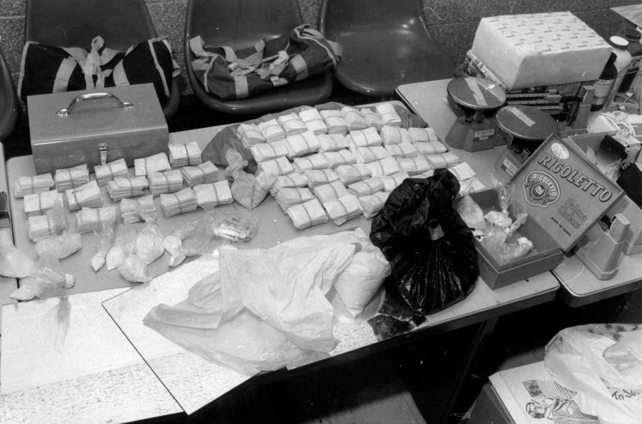 Heroin and cocaine were seized in a bust was in excess of 2 million dollars in Harlem, June 1980.
