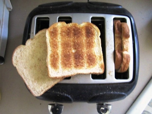 Want the perfect sandwich? Try to toast two slices of bread in one toaster slot for perfectly crisp outsides and soft, delicious insides. (But be careful!)