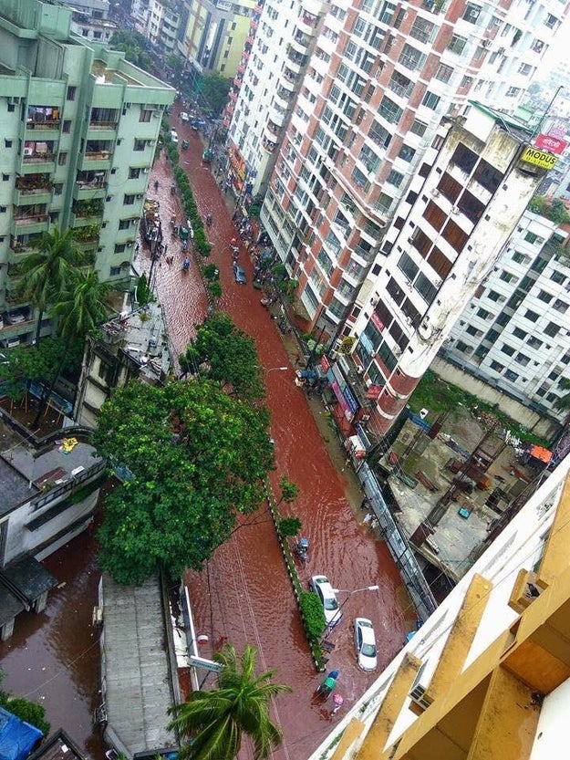 Rees told BuzzFeed that the flooding was a result of heavy overnight rainfall combined with poor drainage systems. His friend took the pictures, and then Rees tweeted them.