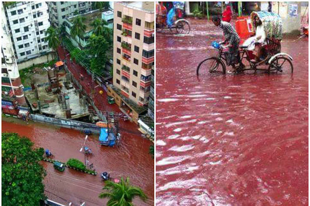 Striking Images Show Dhaka's Streets Flooded With Blood 