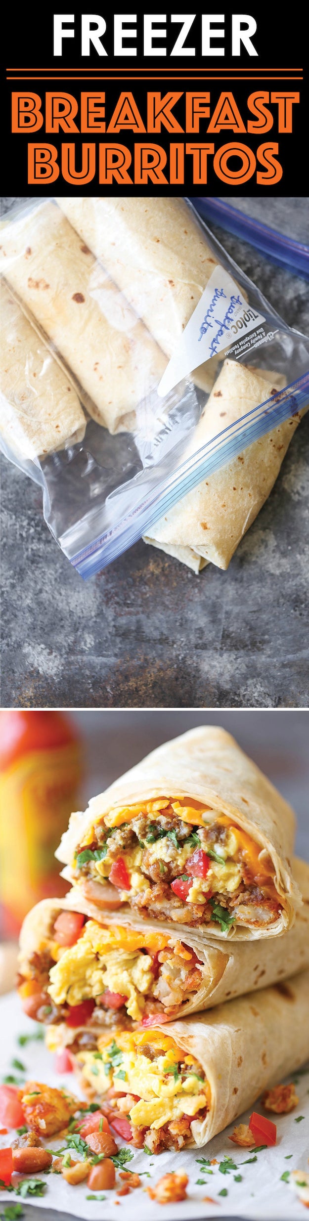 Cook breakfast burritos once, eat breakfast burritos all week long.