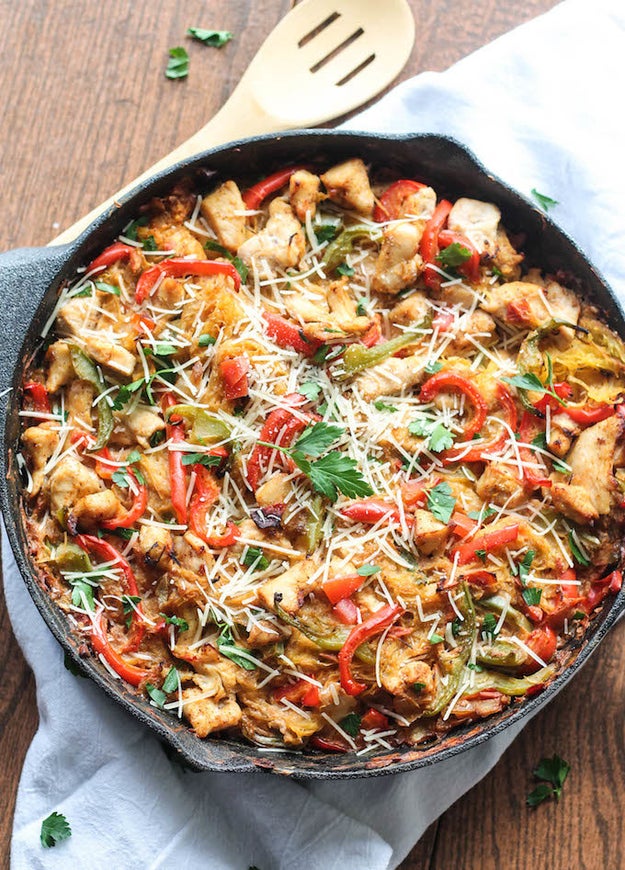 Cajun Chicken Spaghetti Squash Bake