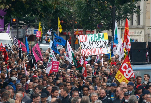 Tens of thousands of Parisians took to the streets on Thursday for the 14th time in the last six months to protest against a set of labor reform laws that supporters claim would make it easier for employers to hire and fire staff.
