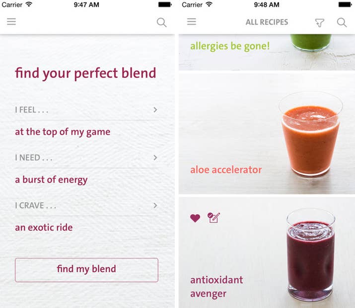 You don't have to base every smoothie on bananas or kale, and Blender Girl will teach you all the alternatives. Just plug in your need, mood, and craving, and this app will look through Blender Girl's 100 best smoothie recipes to find the ideal blend for you.