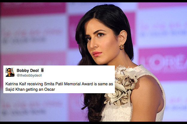 Katrina Kaif Is Being Given An Award For Her Acting And Twitter Is Taking Mad Swipes At
