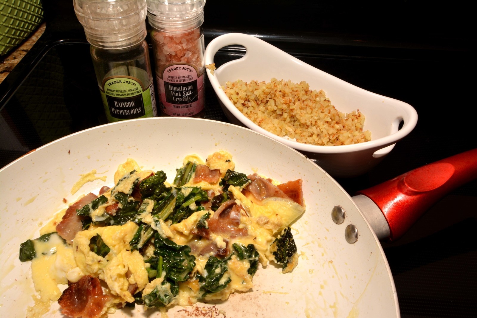 Turn the egg mixture in the pan as you would scramble eggs (or cook as you would an omelet). Runny or dry, it's your call.