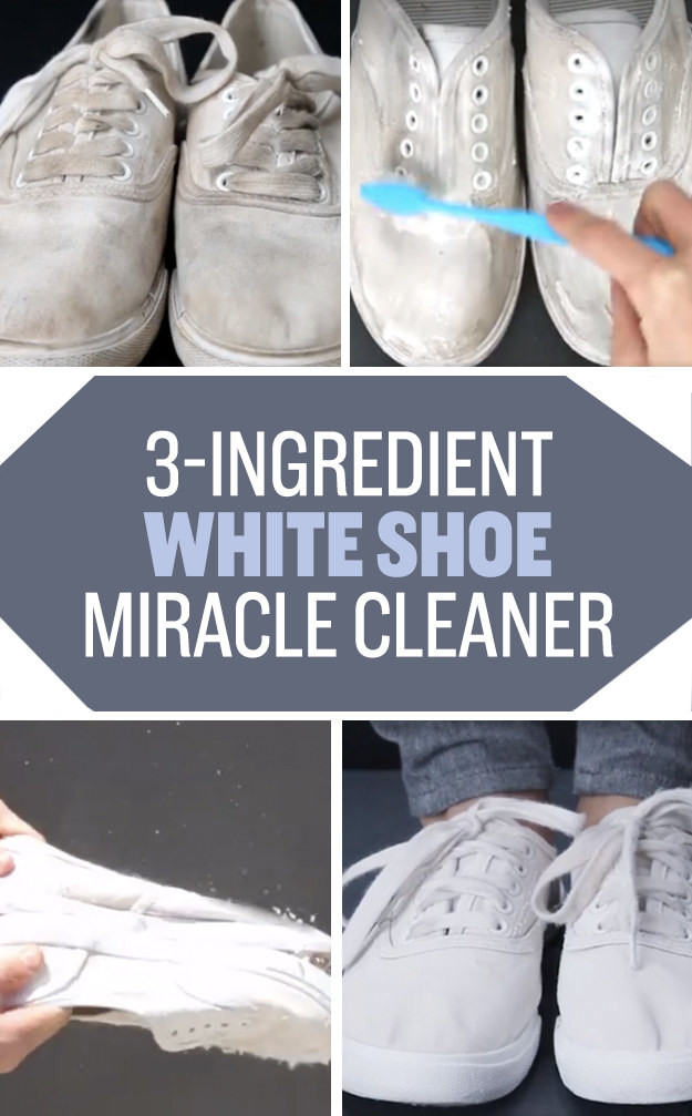 Whiten your favorite pair of faded shoes using baking soda and hydrogen peroxide and the power of the ~sun~.