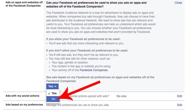 Stop Facebook from sharing your personal interests with sites outside of Facebook.