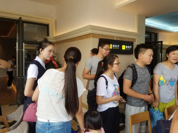 Foodies lucky enough to cut the long line will get the full flying experience — without the actual flight. Everyone gets a boarding pass, waits in the waiting room, goes through the gate via a jet bridge onto the airplane.