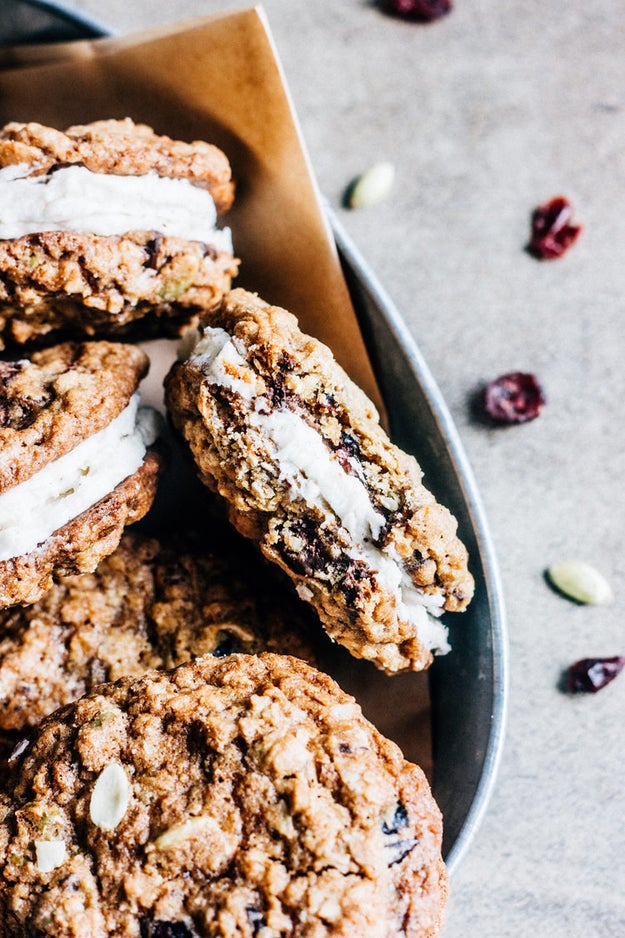 Harvest Oatmeal Sandwich Cookies With Brown Butter Buttercream