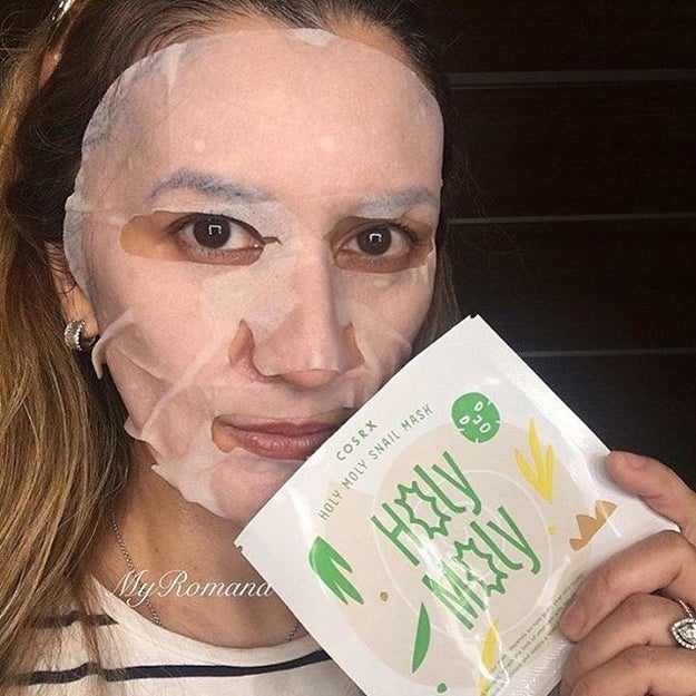 The Cosrx Holy Moly Snail Mask will replenish and plump up your skin in a quick 15 minutes.