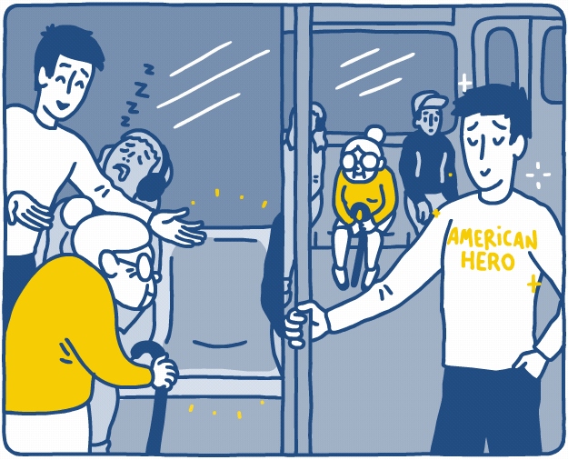 Not only will you make someone’s day but for the next few minutes at least, those around you will think of you as a public transportation hero. Score.