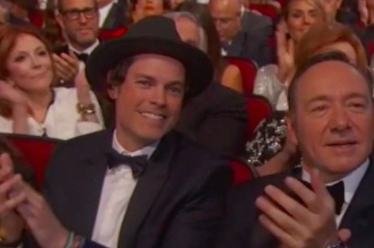 That Hot Dude Sitting Next To Kevin Spacey At The Emmys Is Evan Of Pop Band Evan And Jaron kevin spacey at the emmys is evan