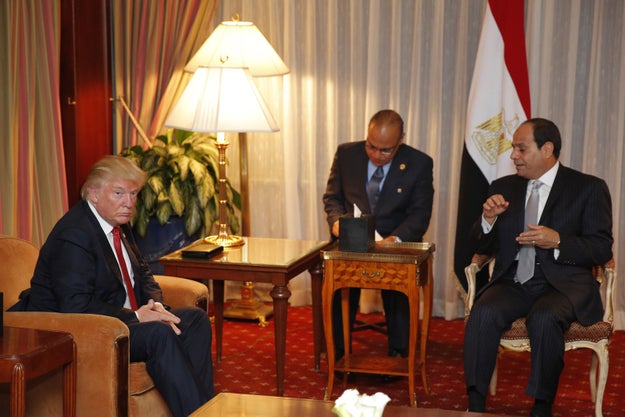 Republican candidate Donald Trump on Thursday kind of sort of definitely praised Egyptian President Abdel Fattah El-Sisi for staging a coup.