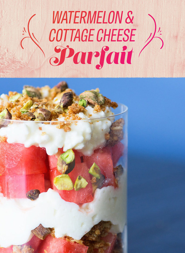 Watermelon and Cottage Cheese Parfait