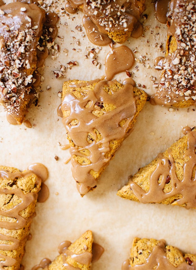 Pumpkin Pecan Scones With Maple Glaze