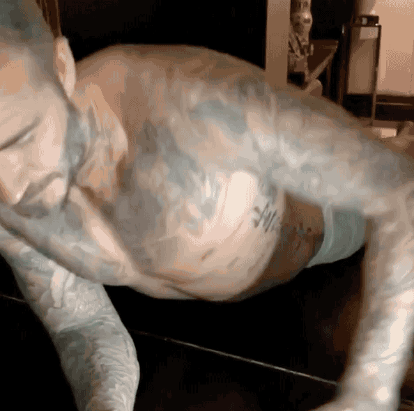 David Beckham Did Push-Ups While Shirtless on Top of a Piano