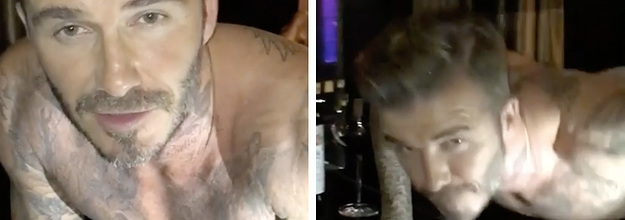 David Beckham Did Push-Ups While Shirtless on Top of a Piano