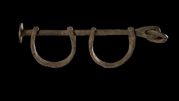 Shackles used on slaves worn before 1860.