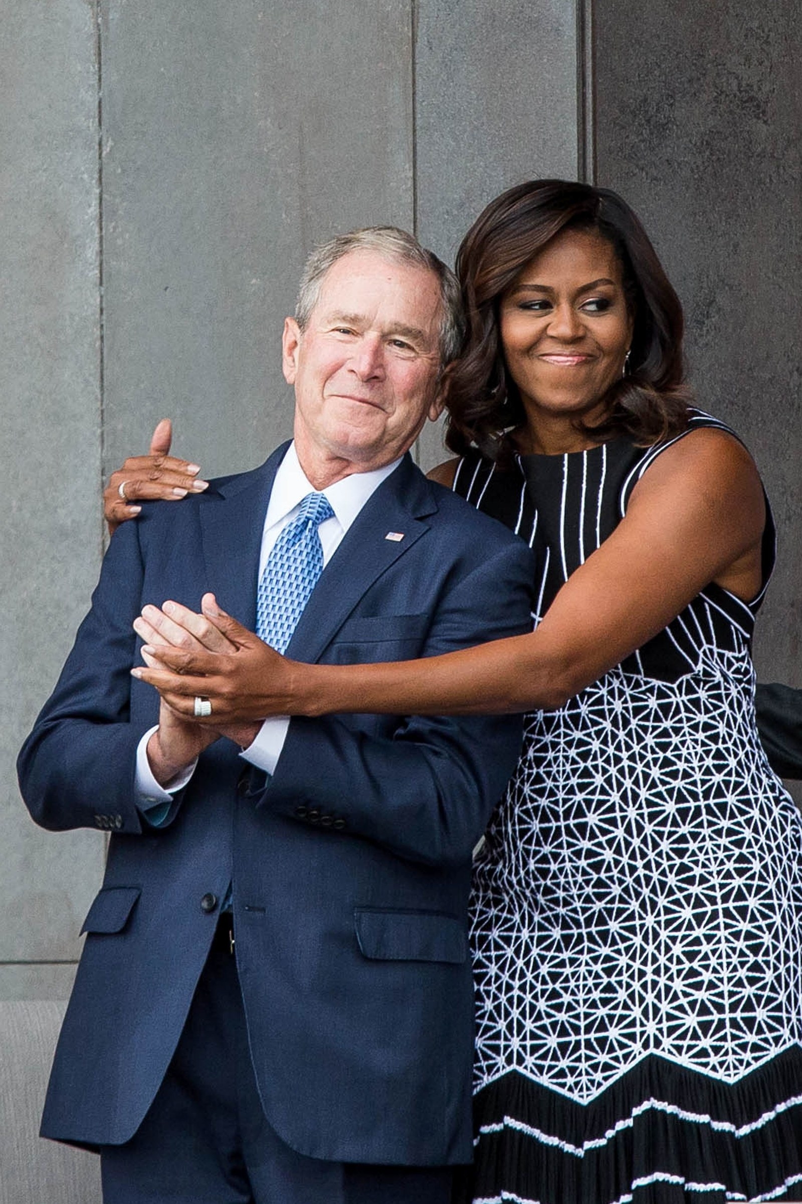 People Are Loving These Cute Photos Of Michelle Obama Hugging George W ...