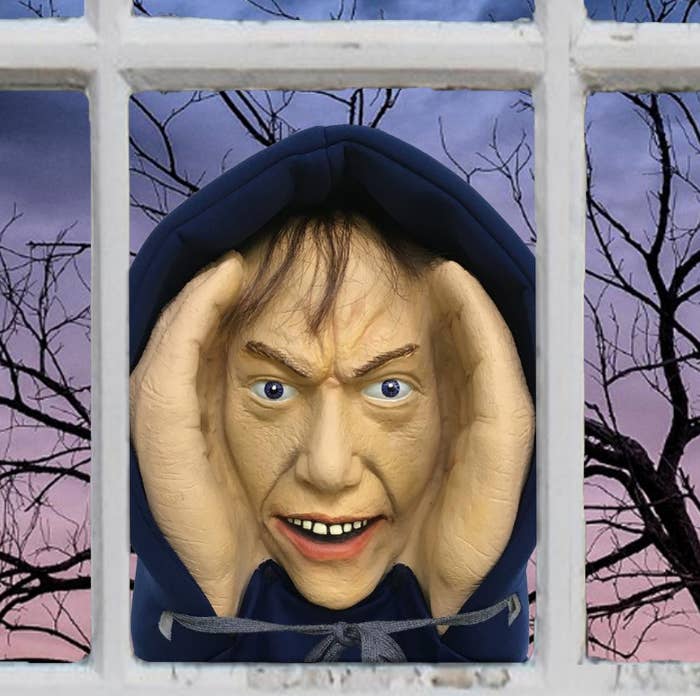 Sold as a Halloween decoration, the Peeper has a suction cup so it can be stuck to the outside of windows. According to Home Depot's American website, it's "Perfect for scaring friends and family during Halloween or any other time of the year. Hang facing out to freak out trick-or-treaters during Halloween or mount him facing in to scare unsuspecting guests at your Halloween party."