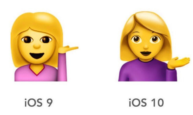 La niña del emoji se ve así después de la nueva actualización...