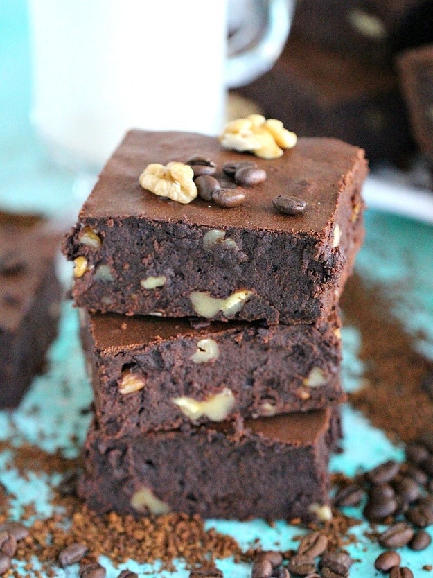 Fudgy Walnut Coffee Brownies