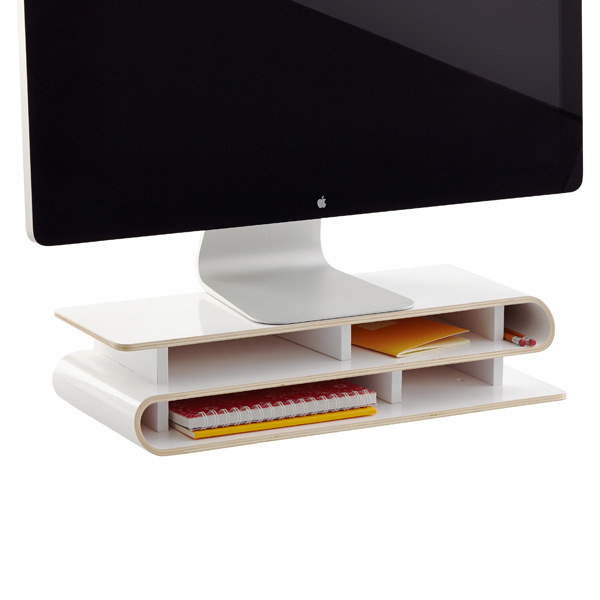 Stop bending your neck by keeping your computer at a comfortable height.