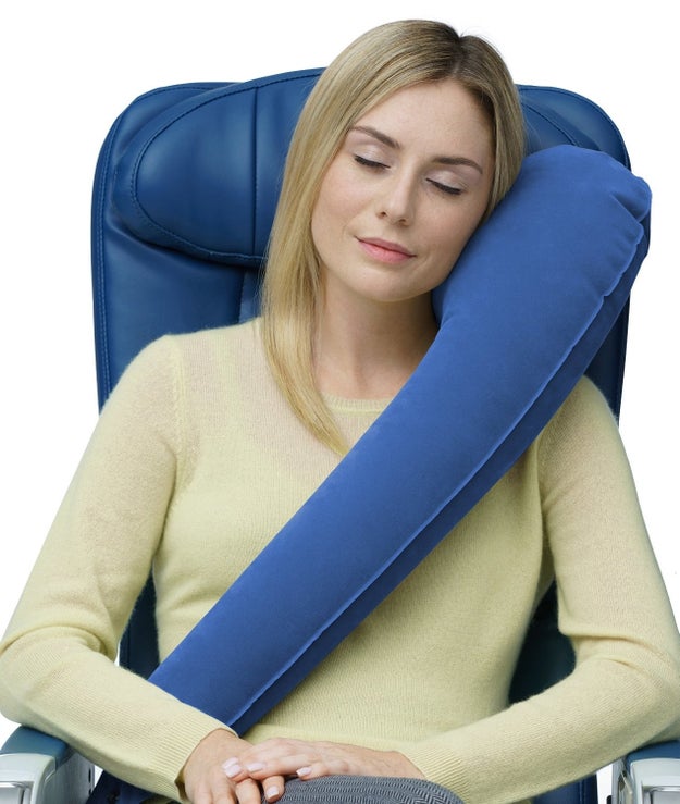 Have sweet dreams — even on the plane — with a comfy inflatable travel pillow.