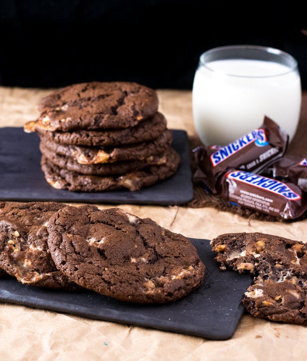 Triple Chocolate Snickers Cookies